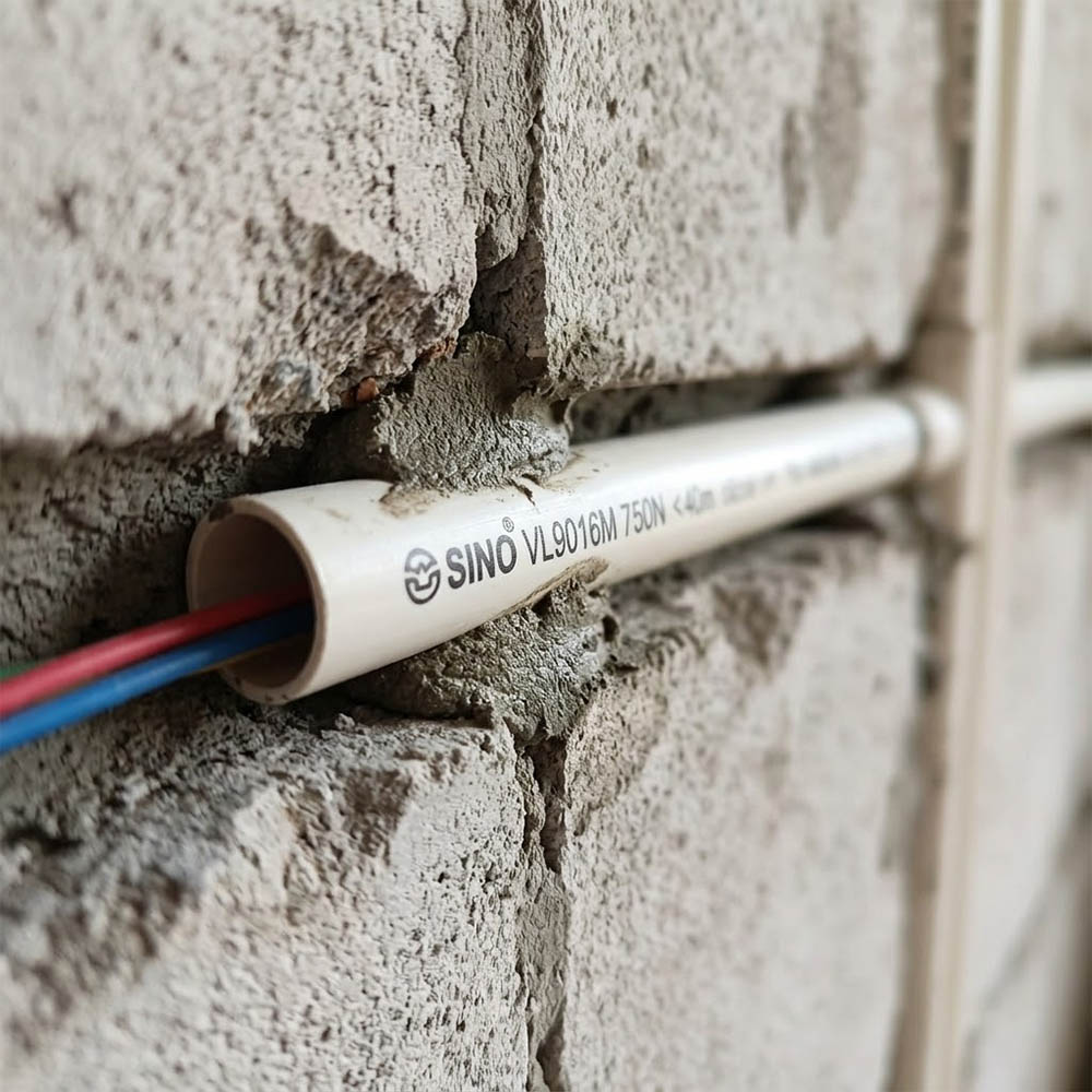 Ứng dụng thực tế của Ống nhựa cứng luồn dây điện Sino VL9016M 750N