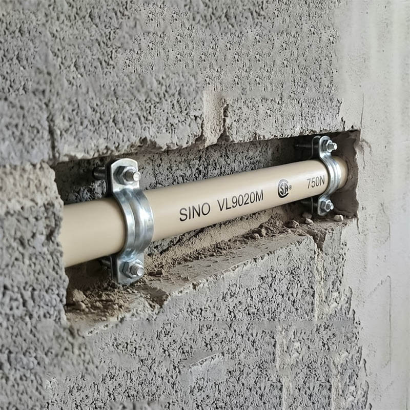 ảnh thực tế Ống nhựa cứng luồn dây điện Sino VL9020M 750N đã lắp đặt đi âm tường