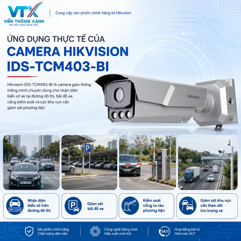 Ứng dụng Camera nhận diện biển số xe Hikvision IDS-TCM403-BI