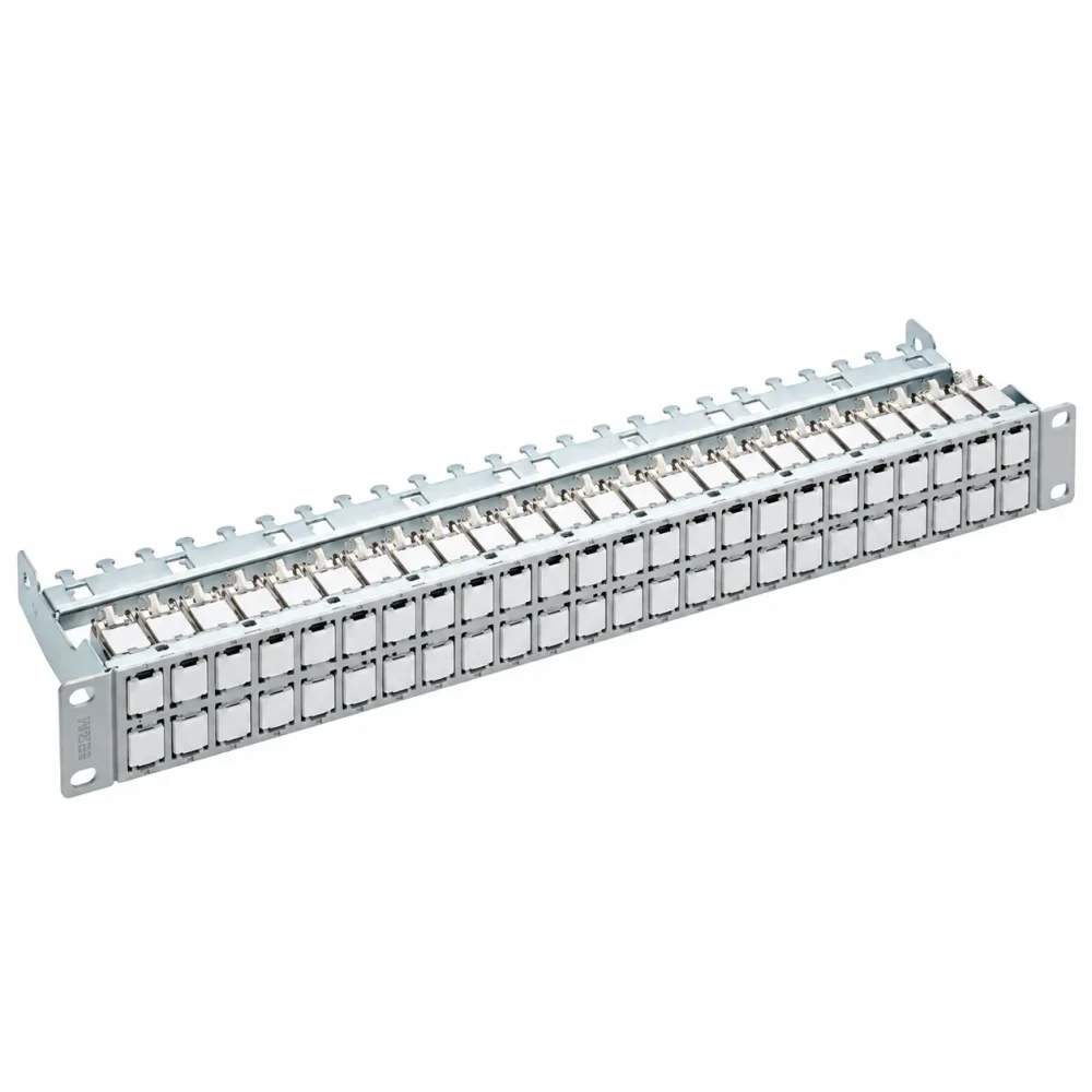19'' 1U Patch Panel HD ELISO 48xRJ45/s, Cat. 6A EL, gray