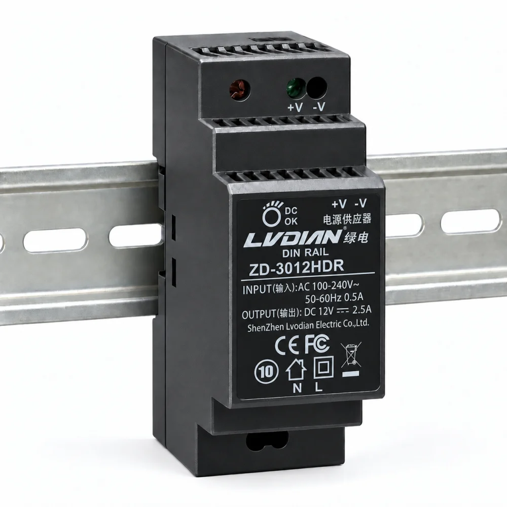 Bộ Nguồn Gắn Thanh Rail HDTEC DC 12V 2,5A 30W ZD-3012HDR
