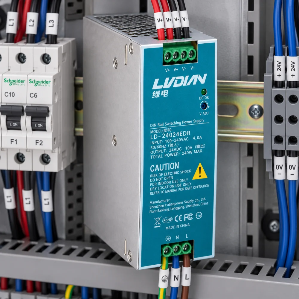 Bộ Nguồn Gắn Thanh Rail HDTEC DC 12V 6,25A 75W LD-7512EDR (ảnh thực tế)