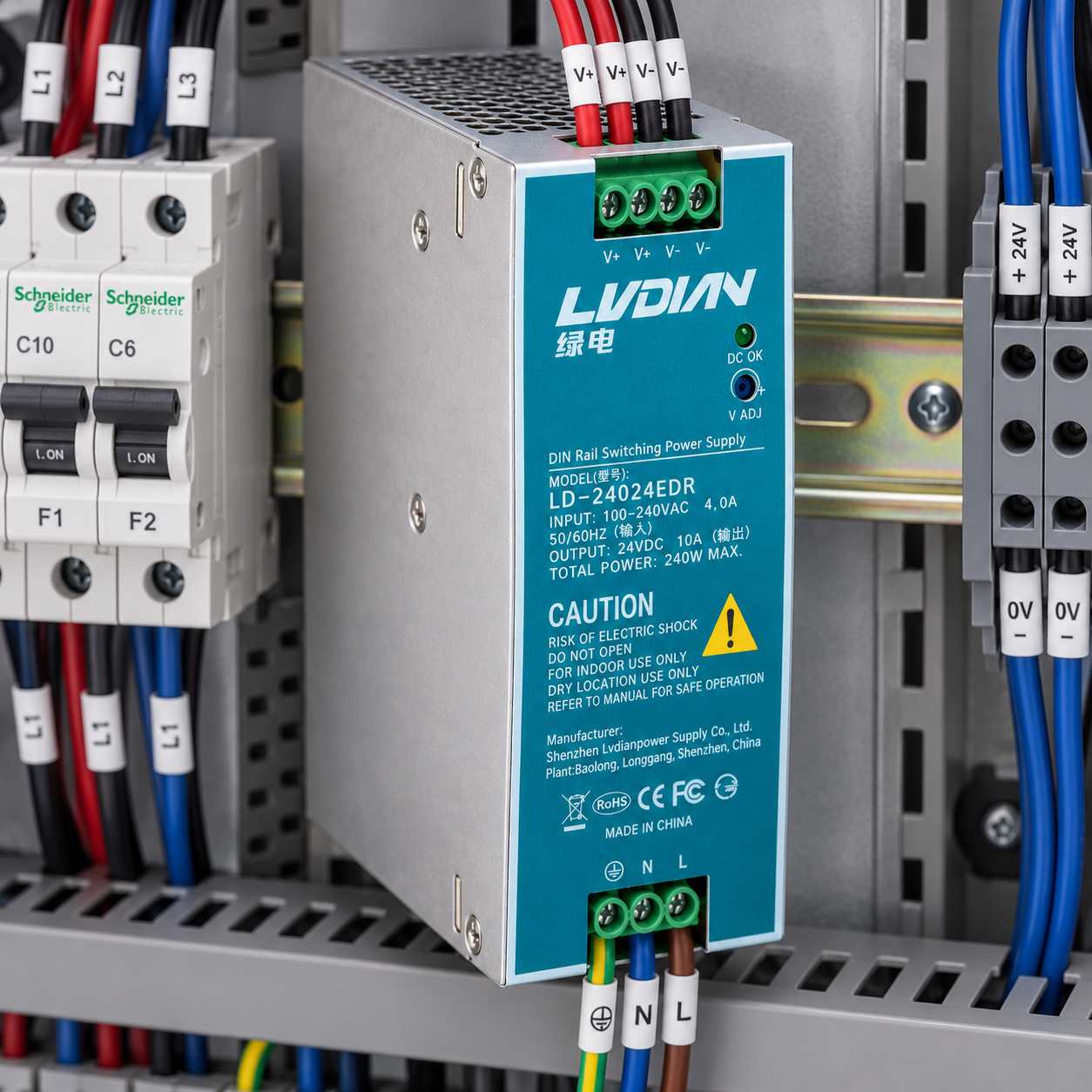 Bộ Nguồn Gắn Thanh Rail HDTEC DC 12V 6,25A 75W LD-7512EDR (ảnh thực tế)