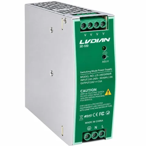 Bộ Nguồn Gắn Thanh Rail HDTEC DC 24V 10A 240W LD-24024NDR