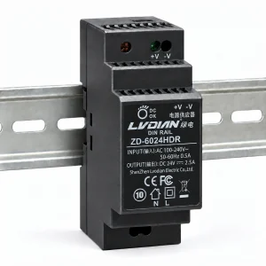 Bộ Nguồn Gắn Thanh Rail HDTEC DC 24V 2,5A 60W ZD-6024HDR