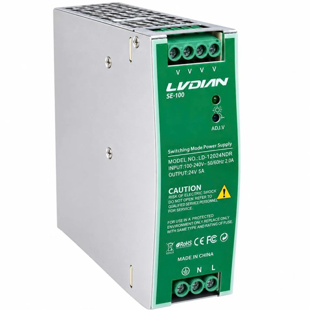 Bộ Nguồn Gắn Thanh Rail HDTEC DC 24V 5A 120W LD-12024NDR