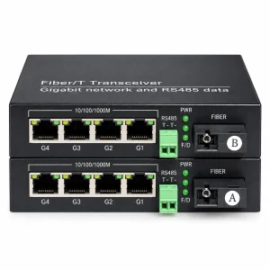 Bộ chuyển đổi công nghiệp HDTEC RS485 sang 4P RJ45 1G HDTEC-485GE4