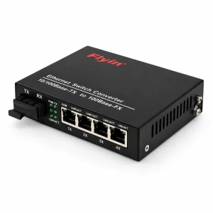 Bộ chuyển đổi quang điện Flyin 1 cổng quang 4 cổng RJ45 100Mbps 2 sợi