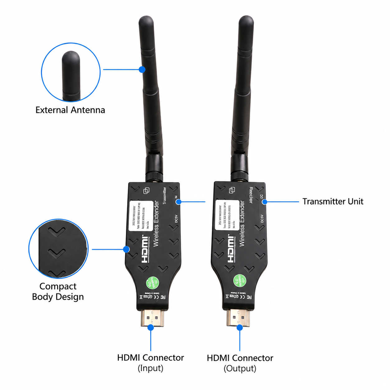 HDMI Wireless 150 mét HDTEC HDWE07 (ảnh chi tiết sản phẩm)