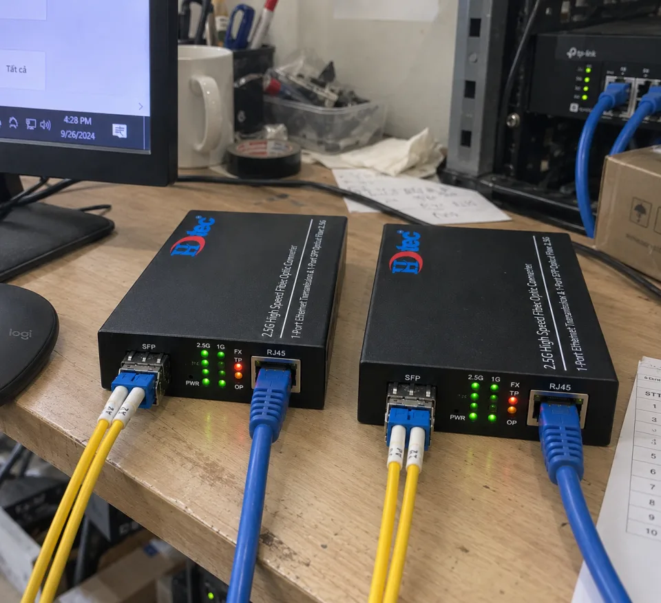 HDTEC Ethernet Converter 1 Port 2.5G (ảnh thực tế sản phẩm)