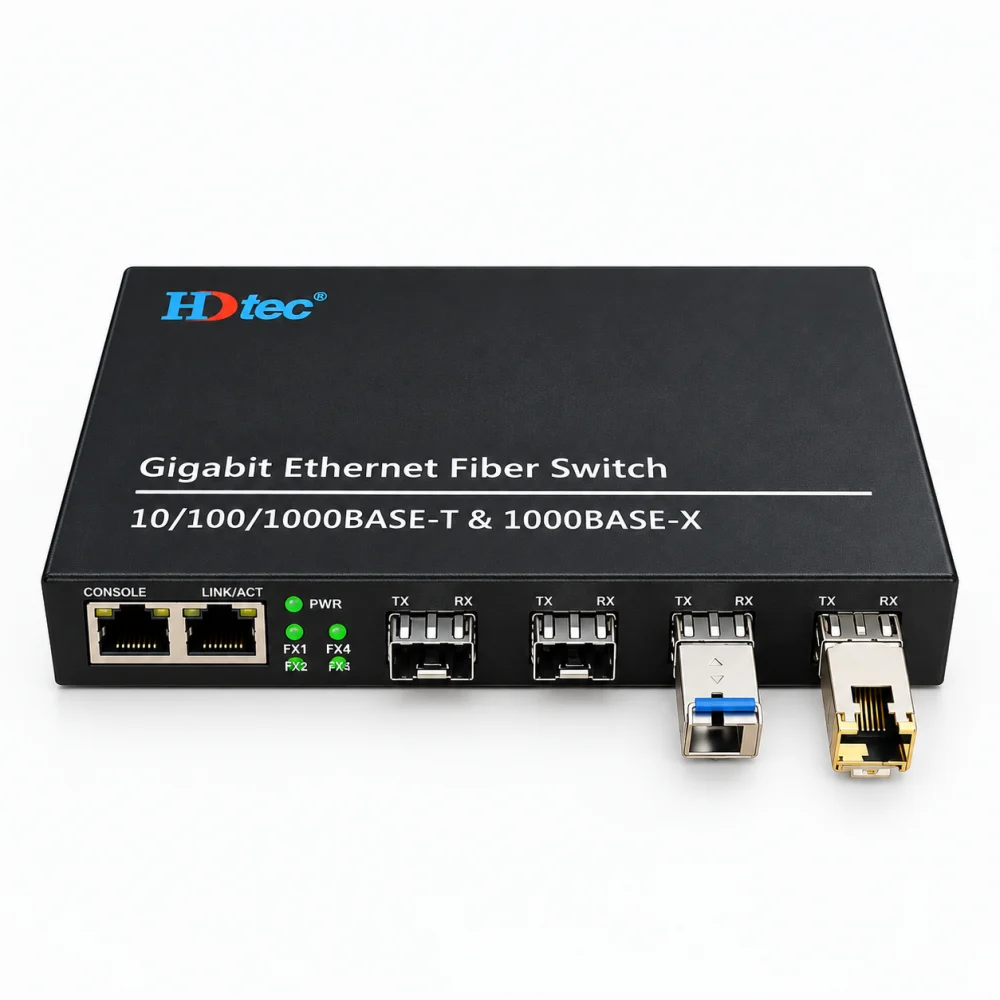 HDTEC Ethernet Converter 4SFP2RJ45 1G