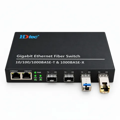 HDTEC Ethernet Converter 4SFP2RJ45 1G