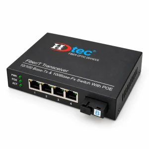 HDTEC Fiber Switch PoE 4 Port 1G