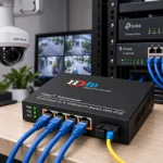 HDTEC Fiber Switch PoE 4 Port 1G (ảnh ứng dụng sản phẩm)
