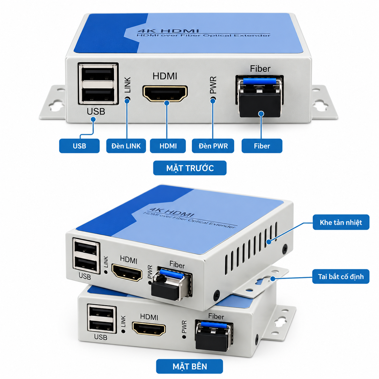HDTEC HDMI KVM Converter 4K (+ USB) cao cấp (ảnh kỹ thuật)