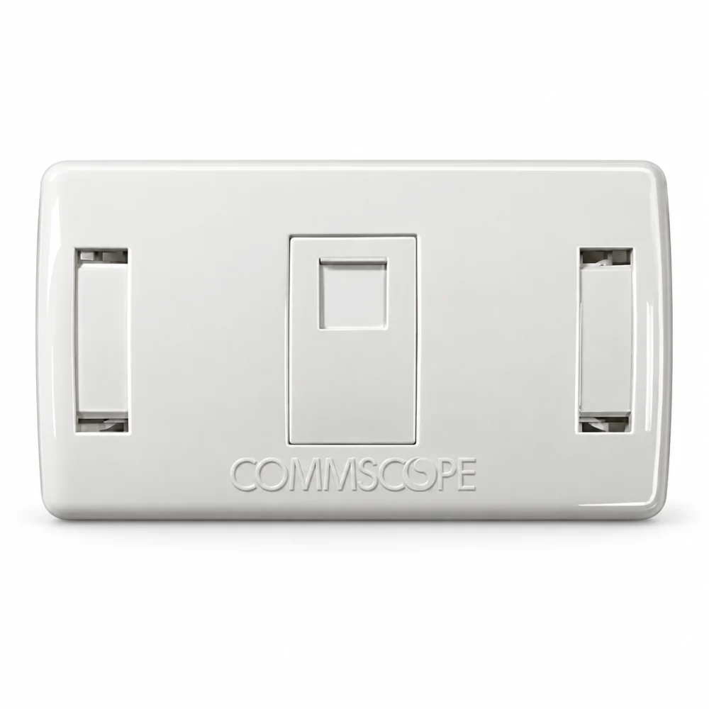 Mặt Ổ Cắm Mạng Commscope Phiên Bản Có Nắp Che 1 Cổng (2-1427030-1)