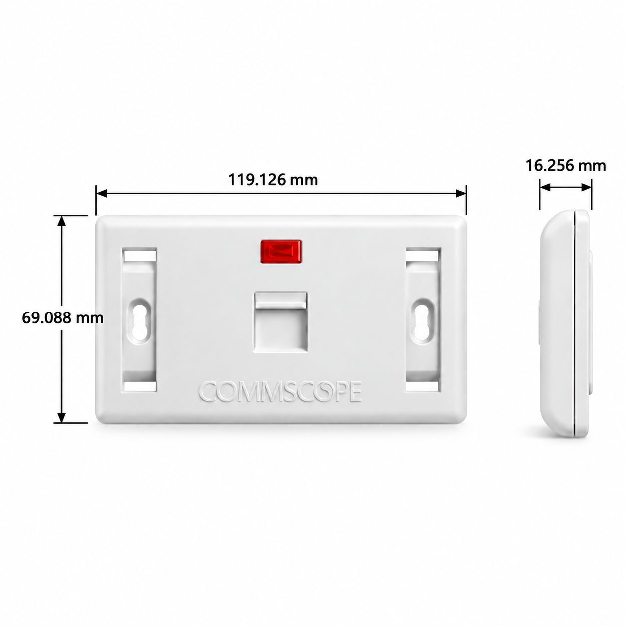 Mặt Ổ Cắm Mạng Commscope Phiên Bản Có Nắp Che 1 Cổng (ảnh chi tiết sản phẩm) (1)