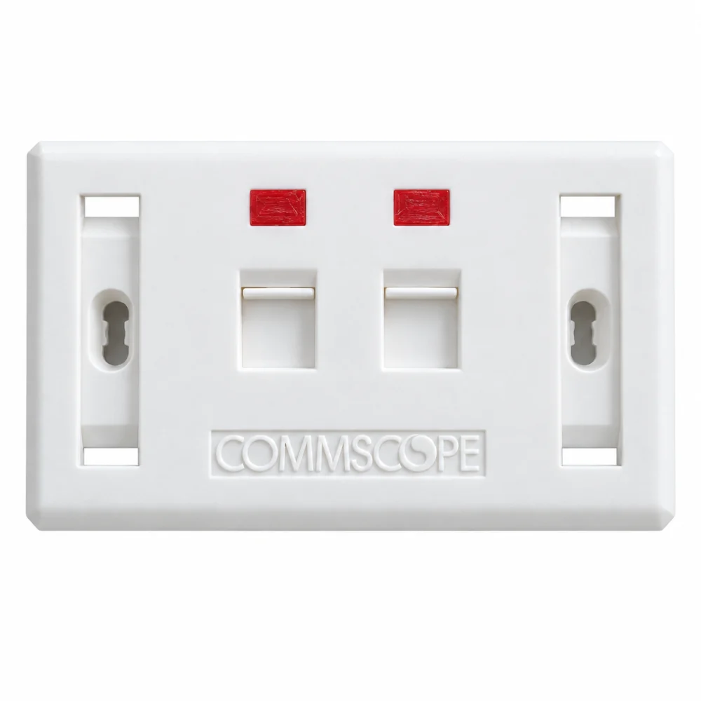 Mặt Ổ Cắm Mạng Commscope Phiên Bản Có Nắp Che 2 Cổng (760255234)