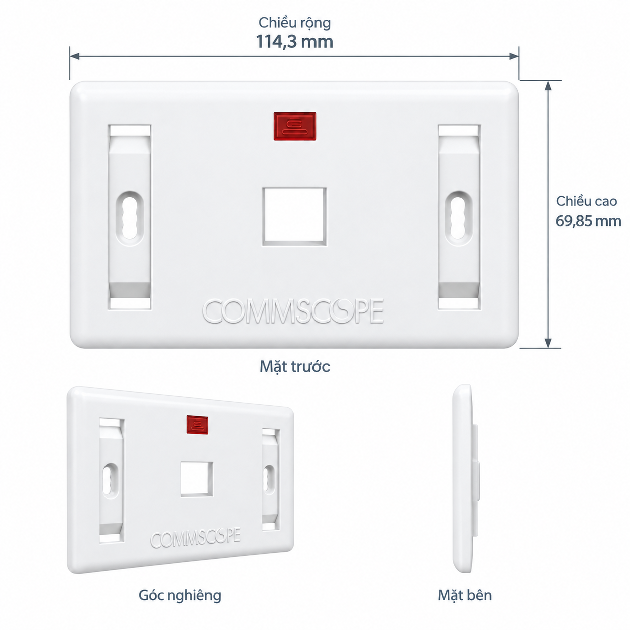Mặt Ổ Cắm Mạng Commscope Phiên Bản Tiêu Chuẩn 1 Cổng (ảnh chi tiết sản phẩm)