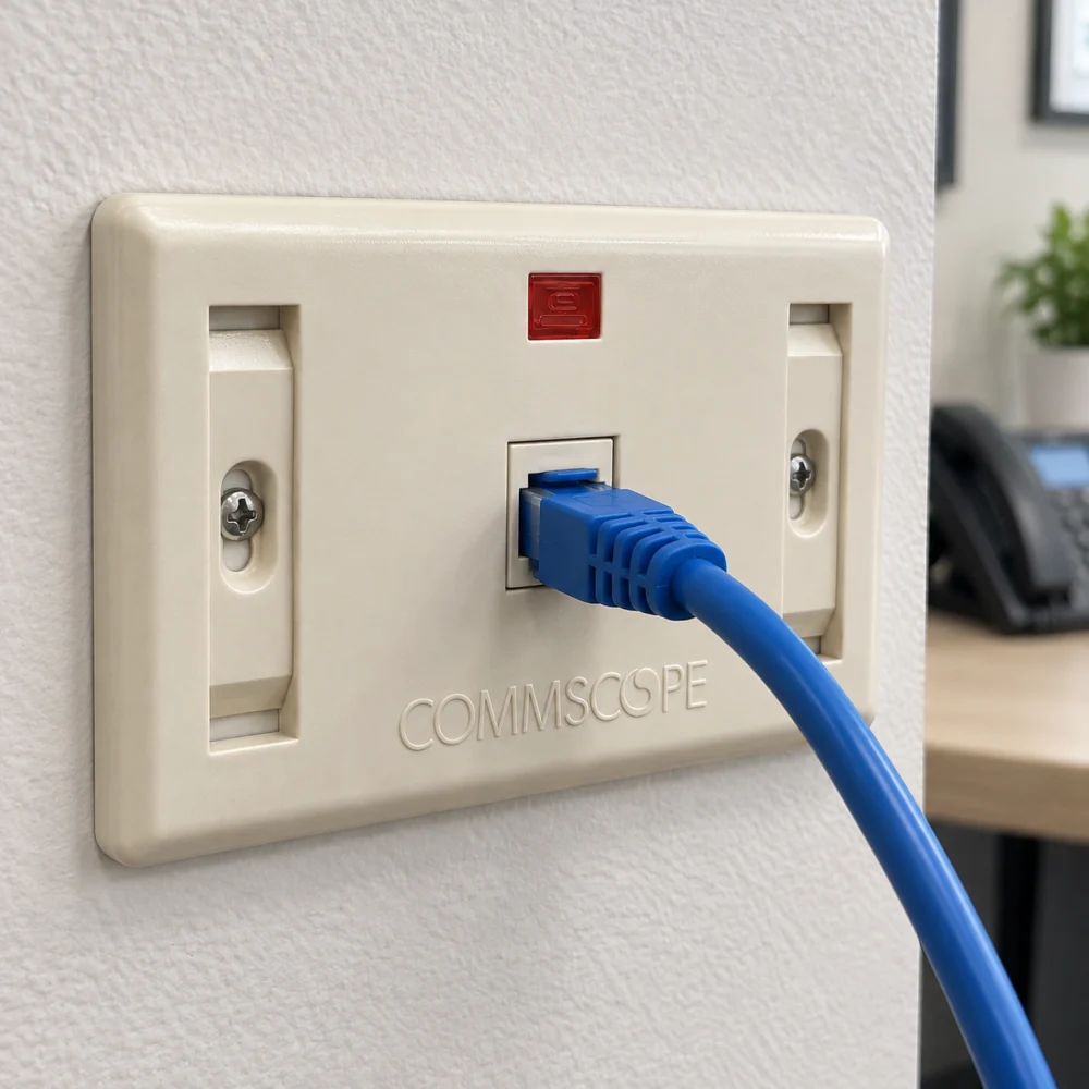 Mặt Ổ Cắm Mạng Commscope Phiên Bản Tiêu Chuẩn 1 Cổng (ảnh thực tế)