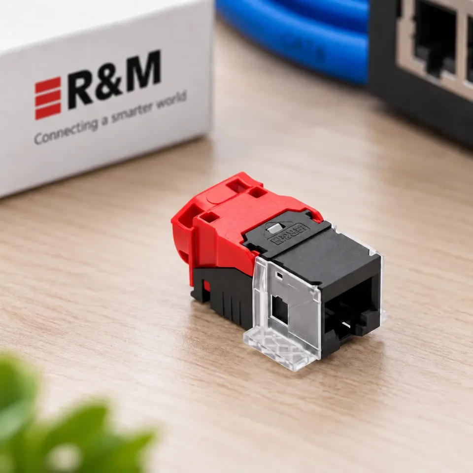 Nhân mạng R&M Cat6A ảnh thực tế