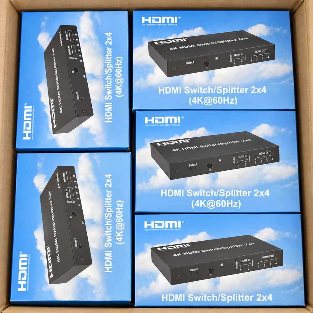 Switch HDMI 2x4 (4K 2.0) HDTEC HDMX06-N