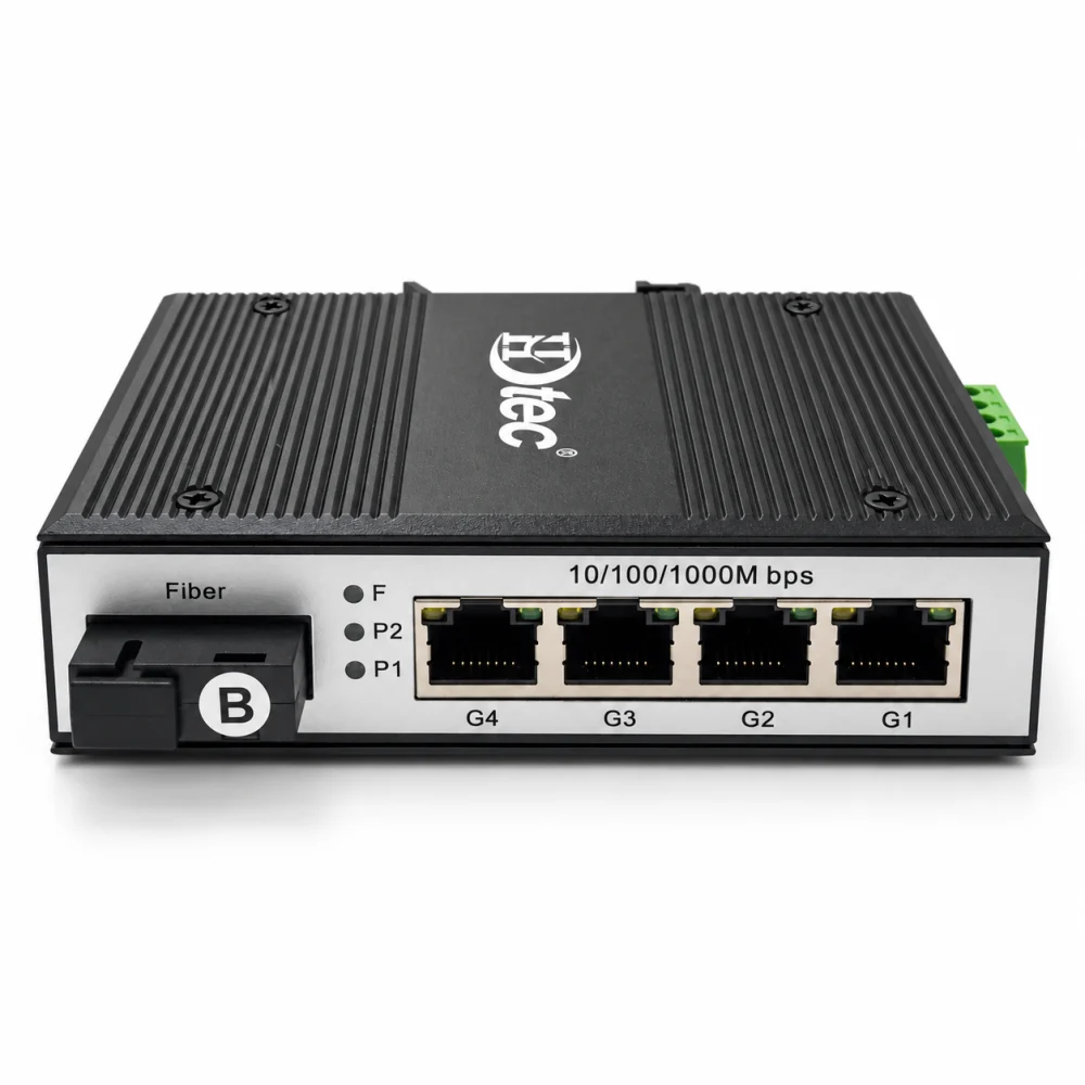 Switch Quang Công Nghiệp 1 Cổng SC, 4 Cổng RJ45