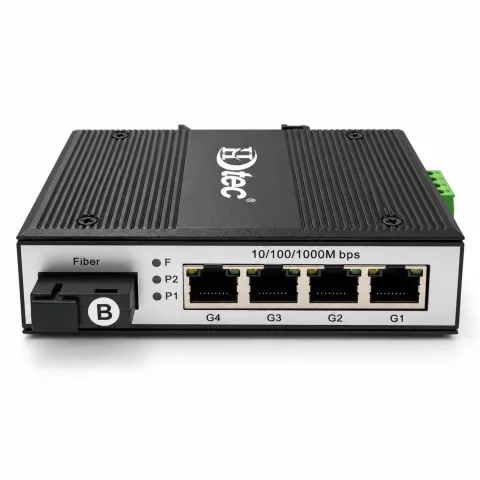 Switch Quang Công Nghiệp 1 Cổng SC, 4 Cổng RJ45