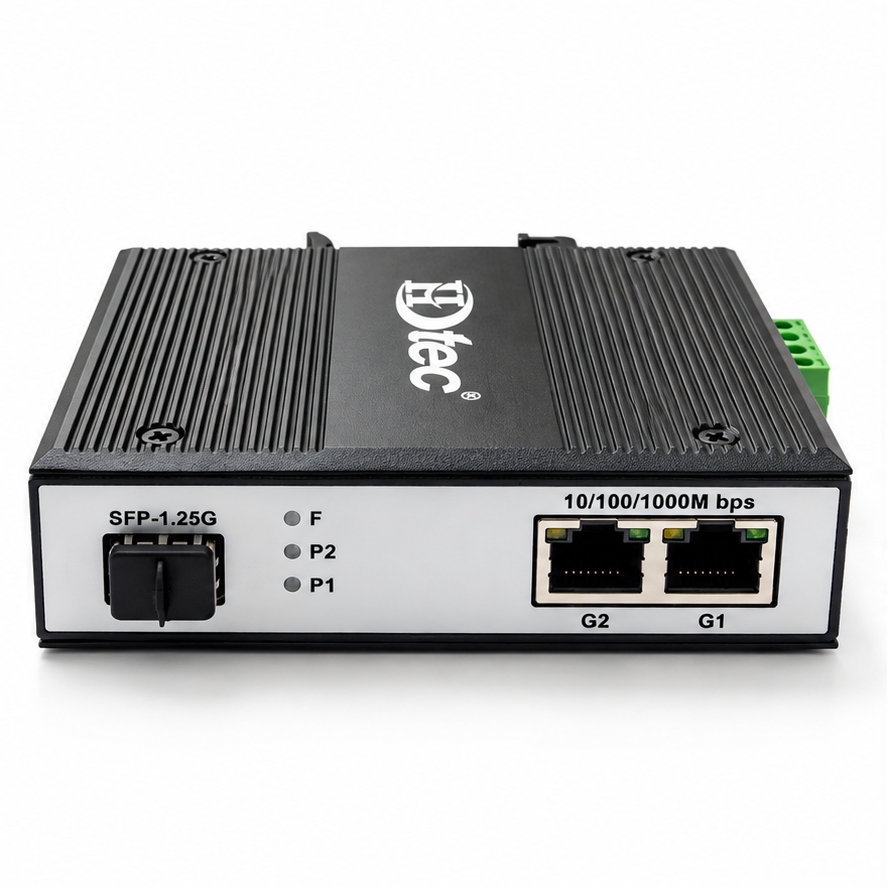Switch Quang Công Nghiệp 1 Cổng SFP, 2 Cổng RJ45