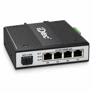Switch Quang Công Nghiệp 1 Cổng SFP, 4 Cổng RJ45