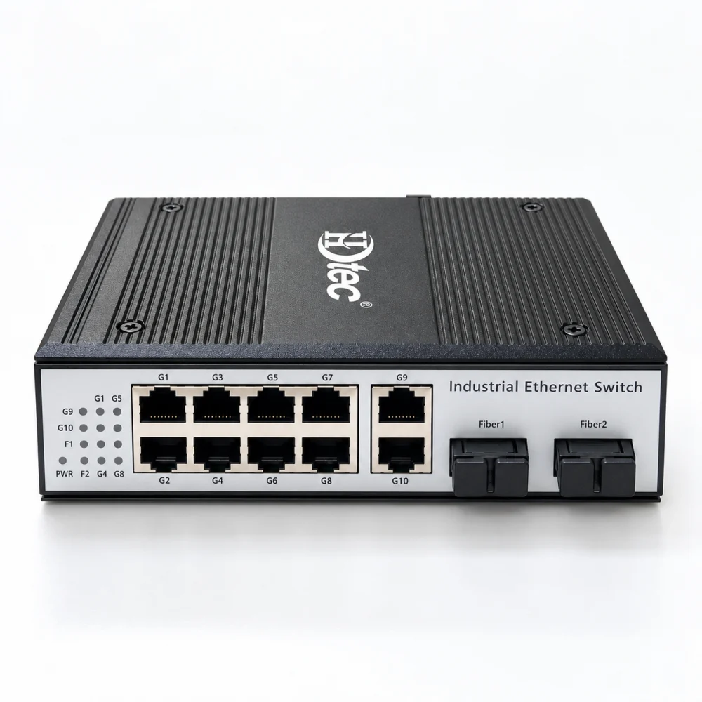 Switch Quang Công Nghiệp 2 Cổng SC, 10 Cổng RJ45