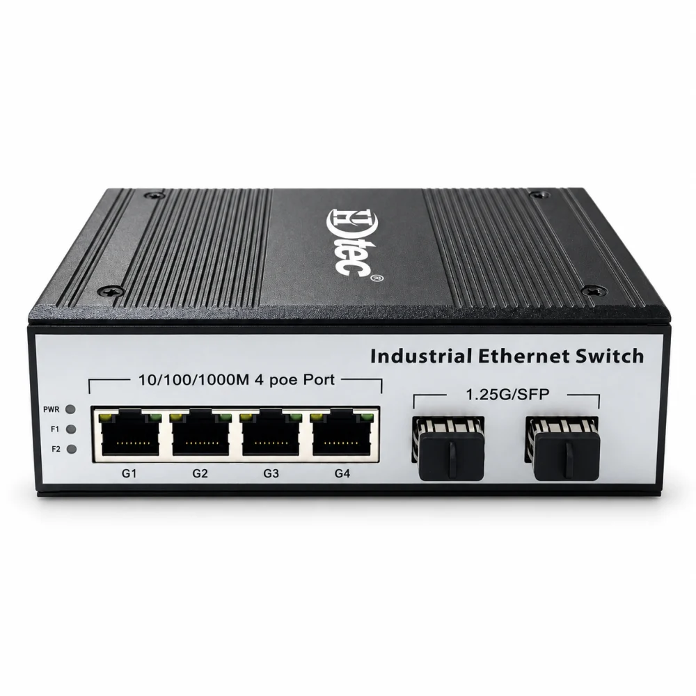 Switch Quang Công Nghiệp 2 Cổng SC, 4 Cổng RJ45