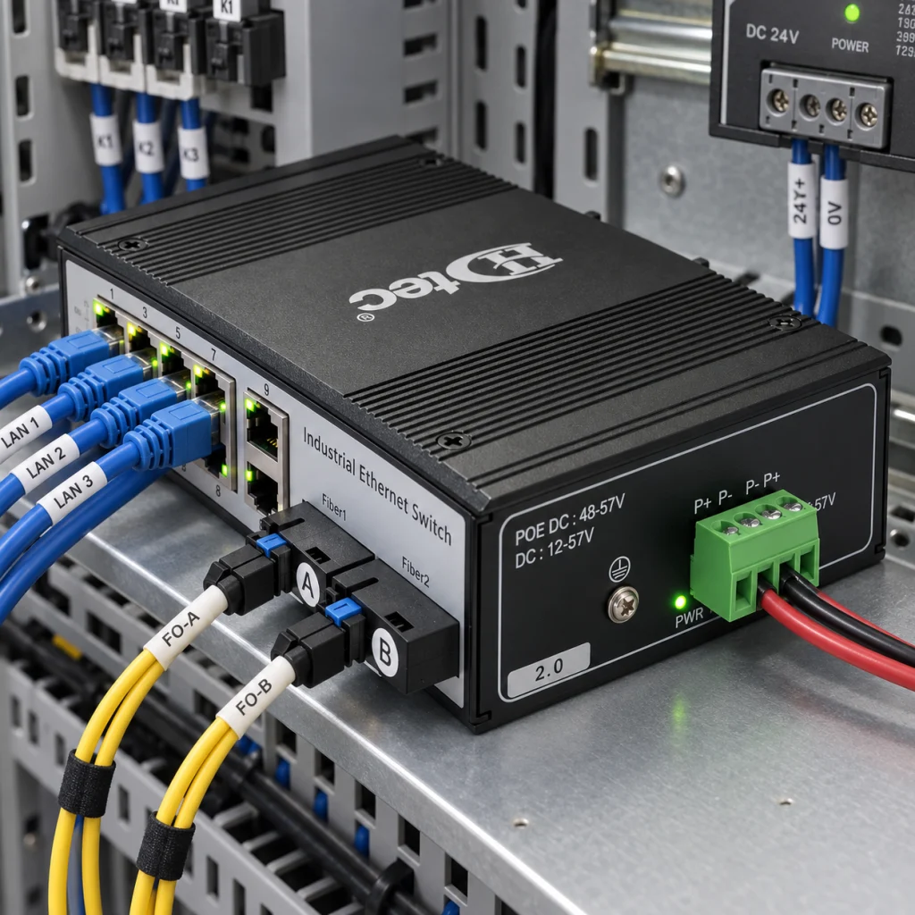 Switch Quang Công Nghiệp 2 Cổng SFP, 10 Cổng RJ45 (Ảnh Thực Tế)