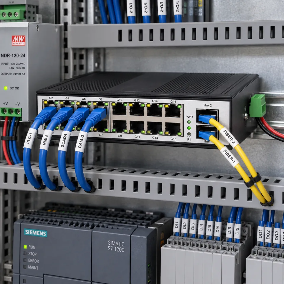 Switch Quang Công Nghiệp 2 Cổng SFP, 16 Cổng RJ45 (ảnh thực tế)