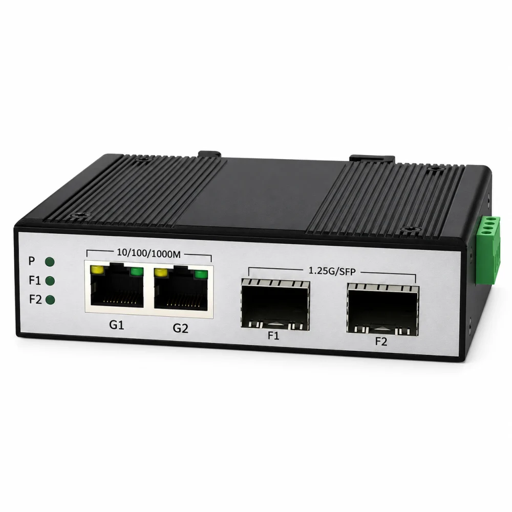 Switch Quang Công Nghiệp 2 Cổng SFP, 2 Cổng RJ45