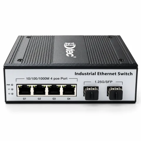 Switch Quang Công Nghiệp 2 Cổng SFP, 4 Cổng RJ45