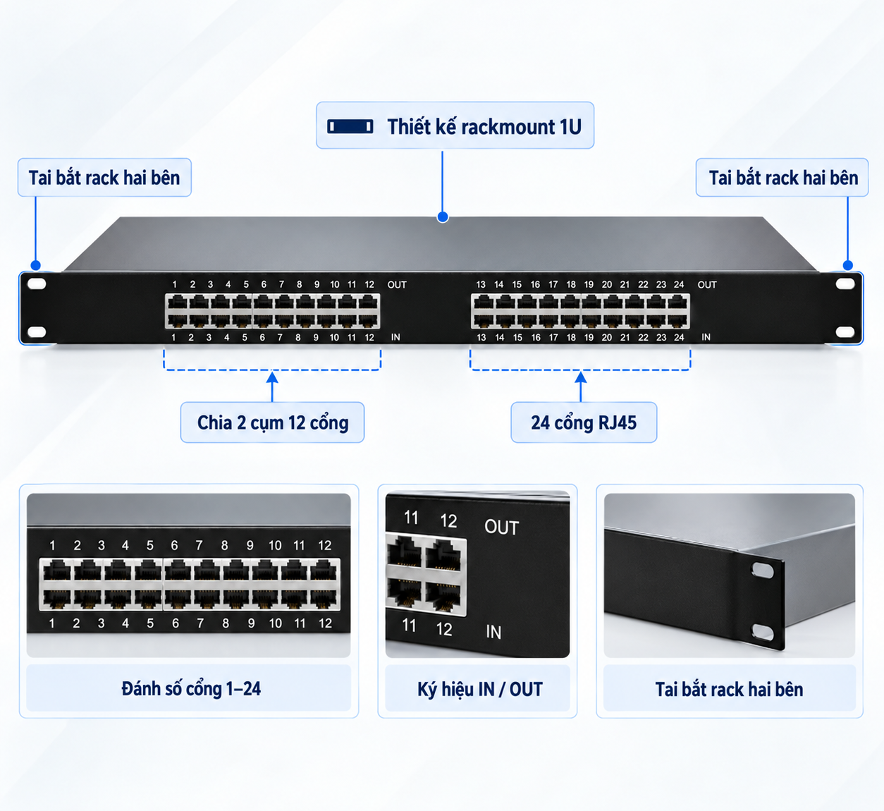 Switch chống sét và bảo vệ 16 cổng mạng RJ45 _ POE 1G HDTEC (ảnh chi tiết sản phẩm)