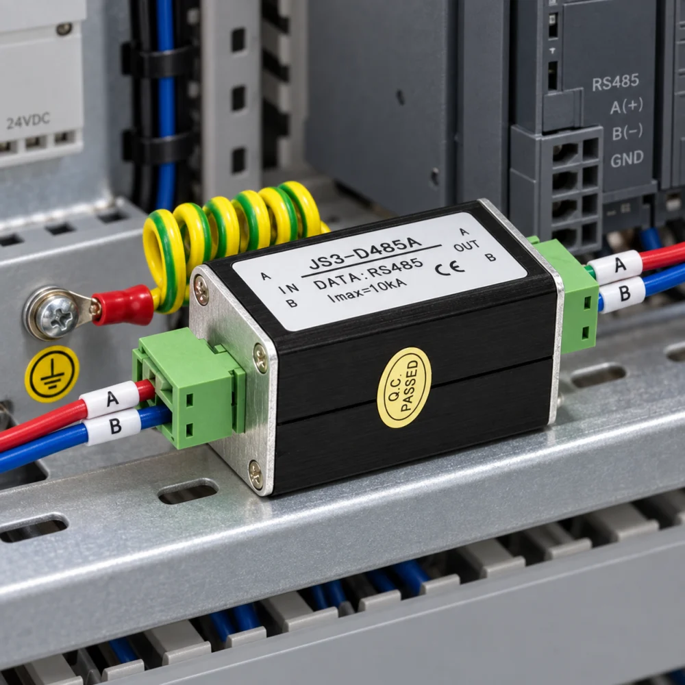 Thiết bị chống sét và bảo vệ tín hiệu Data RS485 HDTEC (ảnh thực tế)