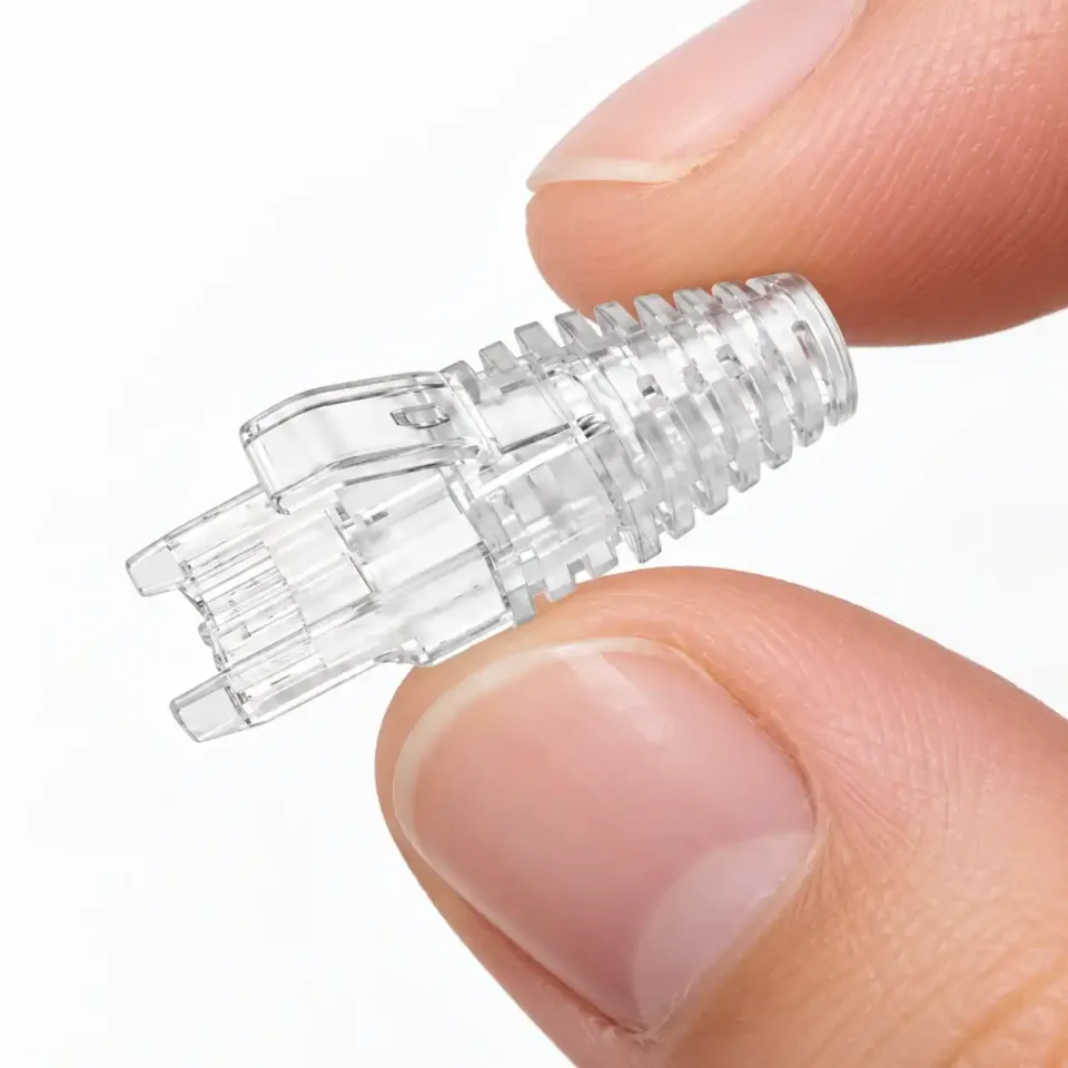 Đầu chụp RJ45 cho cáp mạng đường kính 5.7 đến 7mm màu trong suốt