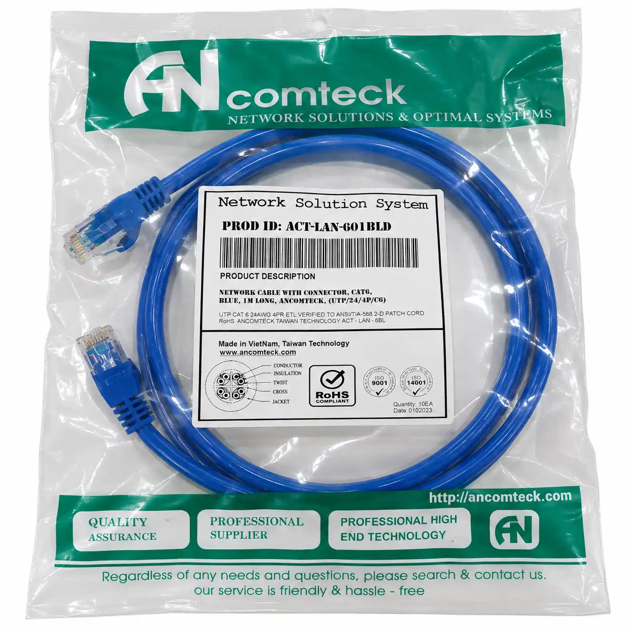 Dây Nhảy Mạng Alantek CAT6 UTP 1.5M Lõi Đồng 100% _ PN_ ACT-LAN-6015BLD (3)