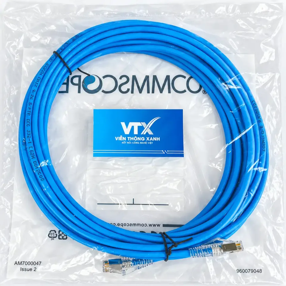 Dây nhảy cáp mạng Cat6A UTP 10m màu xanh NPC6ASZDB-BL010M (3)