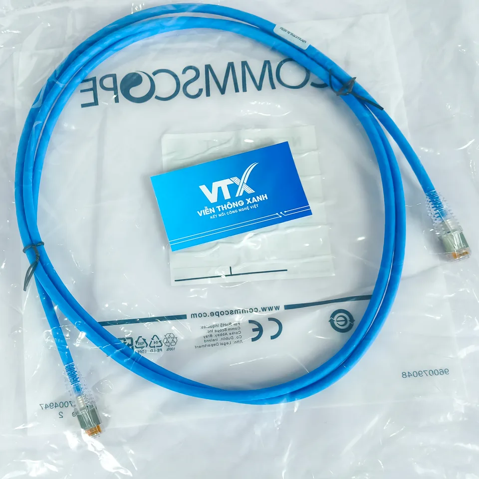 Dây nhảy cáp mạng Cat6A UTP 2m màu xanh NPC6ASZDB-BL002M (1)