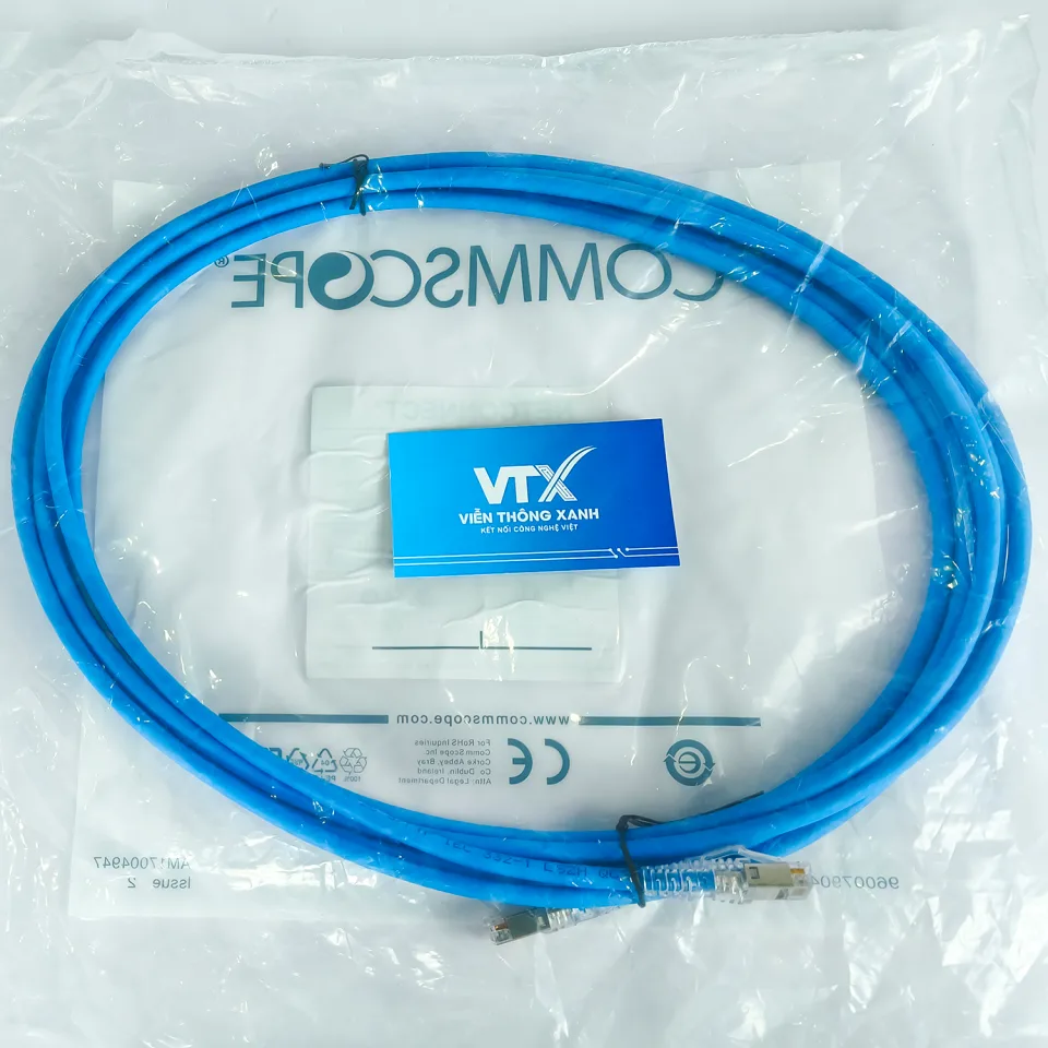 Dây nhảy cáp mạng Cat6A UTP 5m màu xanh NPC6ASZDB-BL005M (3)