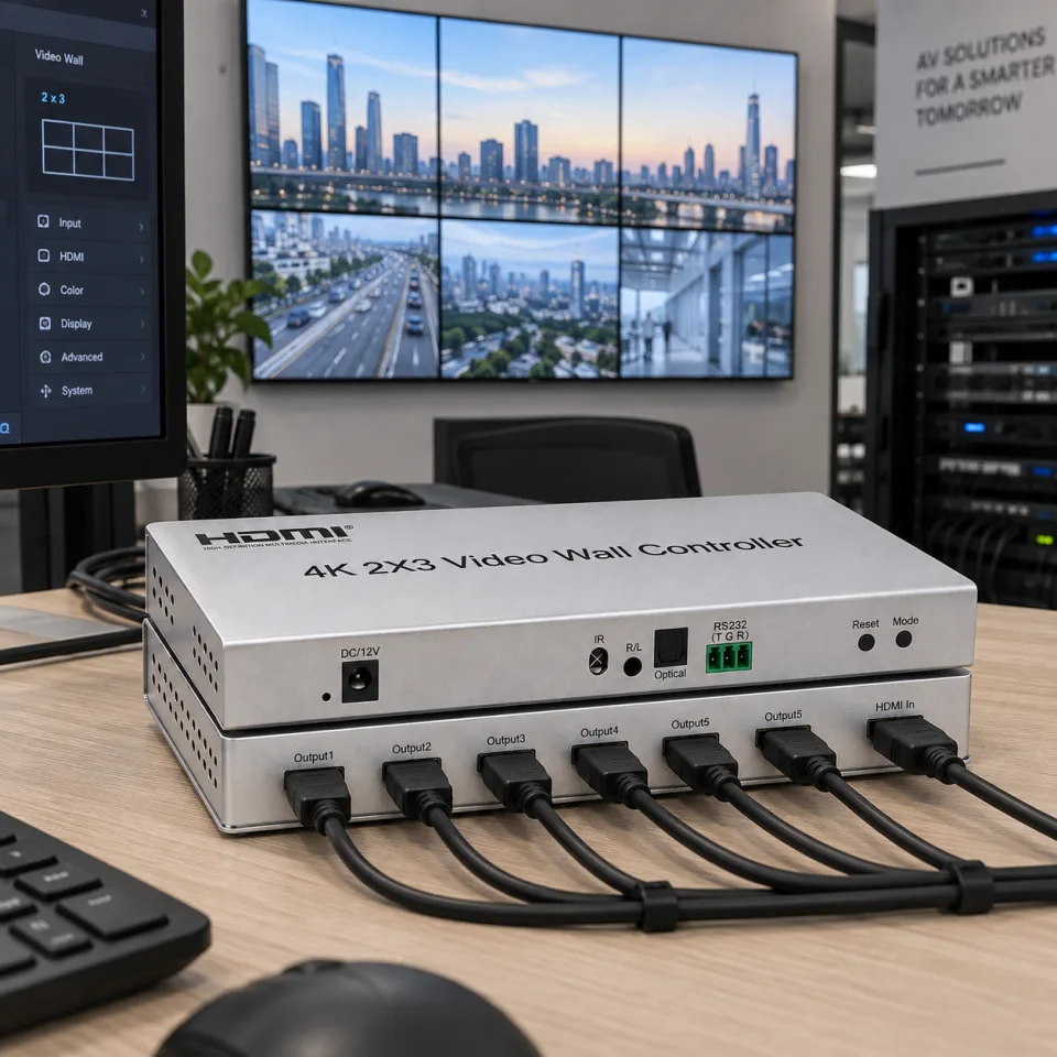 Ghép Màn Hình HDTEC 2×3 Video wall controller (ảnh thực tế sản phẩm)