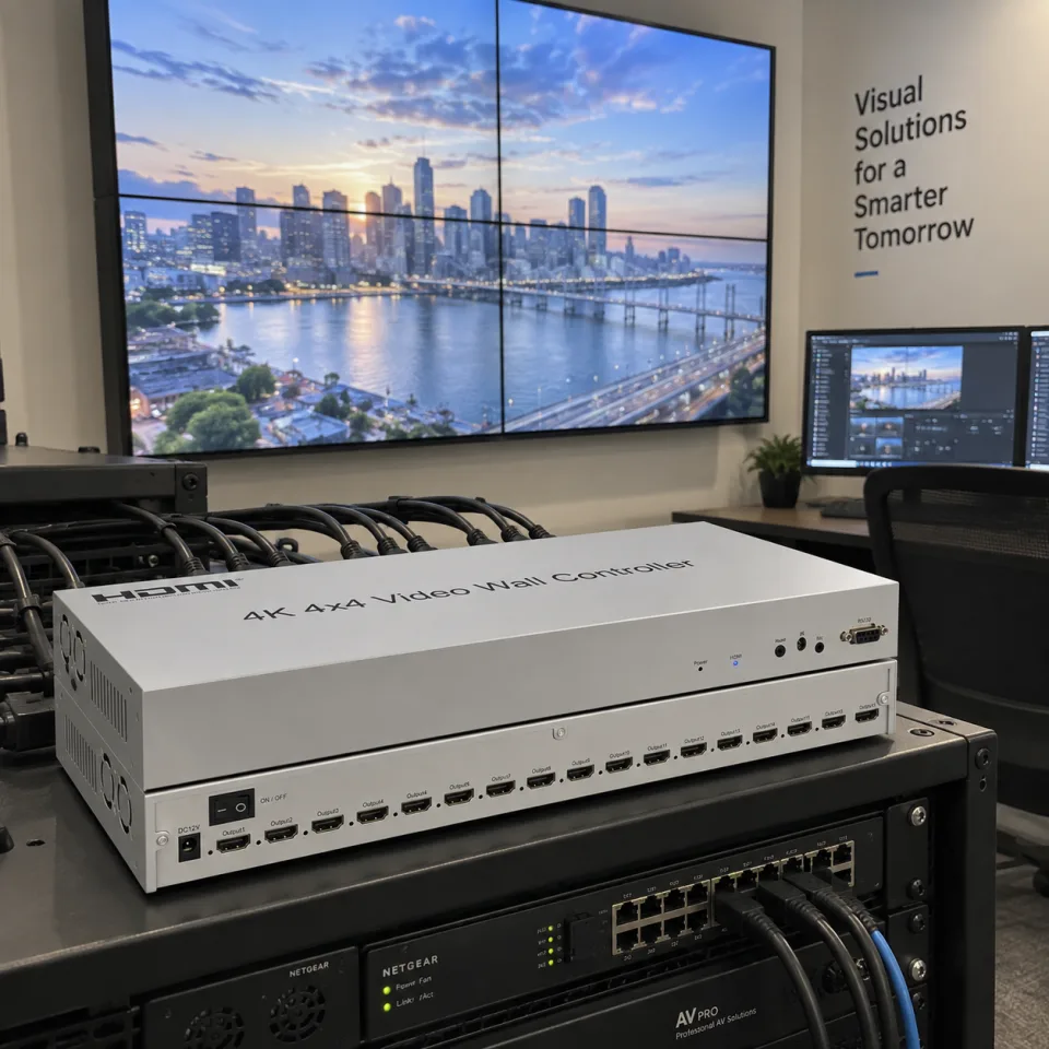 Ghép Màn Hình HDTEC 4×4 Video wall controller (ảnh thực tế sản phẩm)