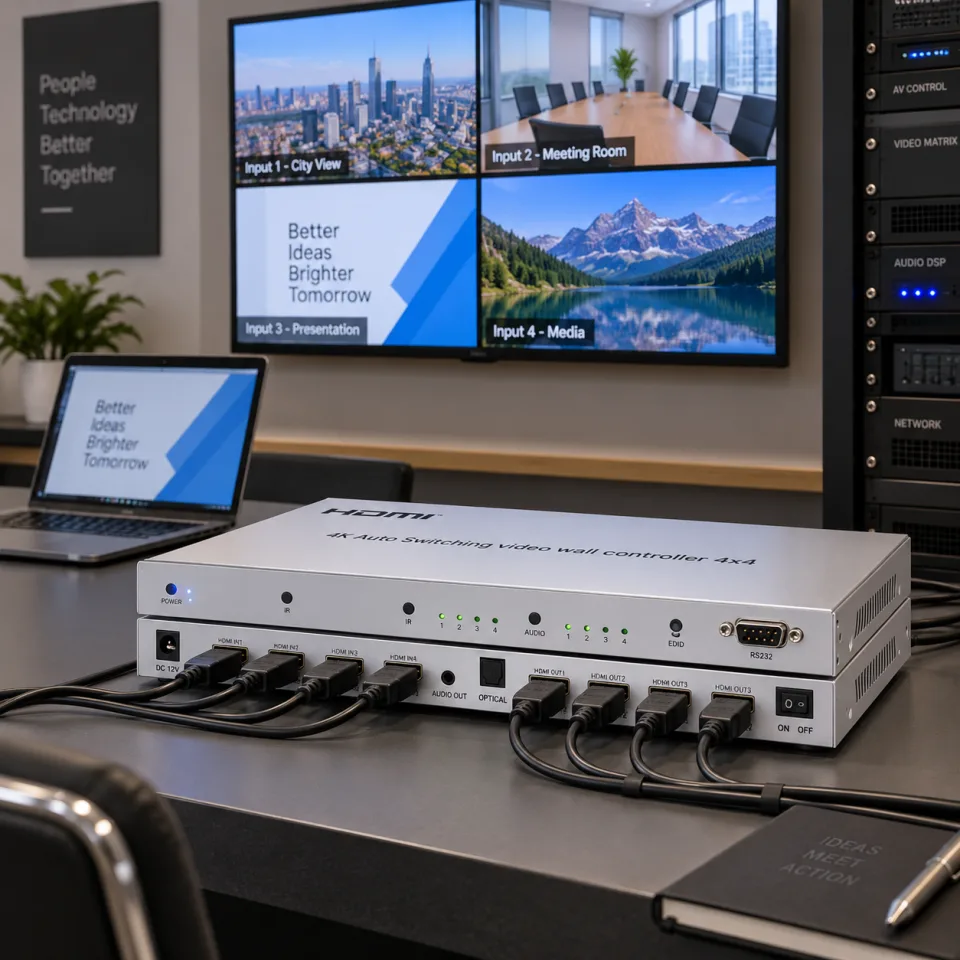 HDTEC AUTO SWITCHING VIDEO WALL CONTROLLER 4X4 (ảnh ứng dụng thực tế)