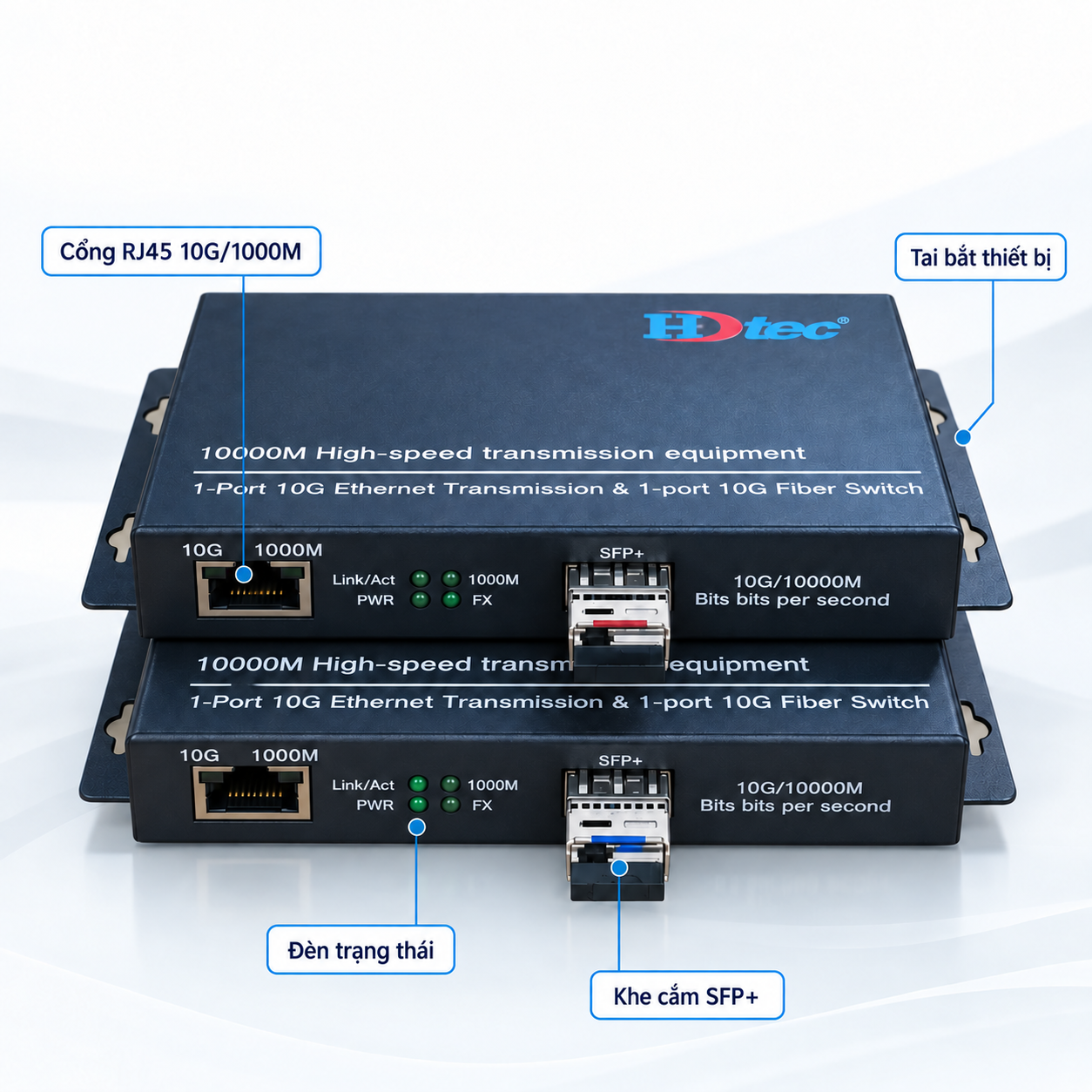 HDTEC Ethernet Converter 1 Port 10G (ảnh chi tiết sản phẩm)