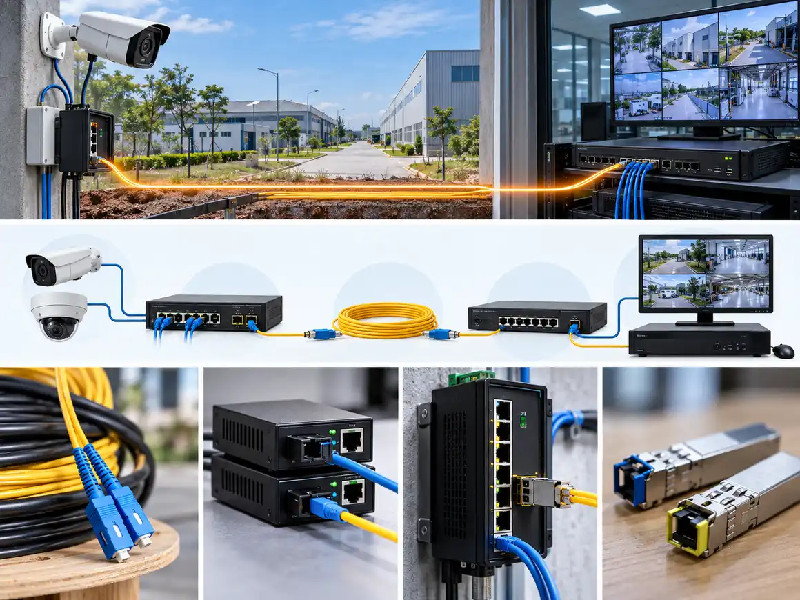 Kéo tín hiệu camera IP ở xa về trung tâm bằng cáp quang (1)