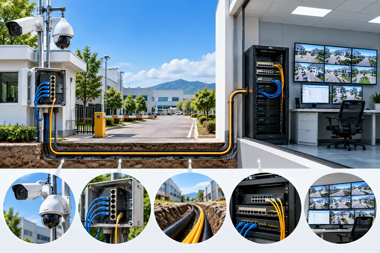 Kéo tín hiệu camera IP ở xa về trung tâm bằng cáp quang (3)
