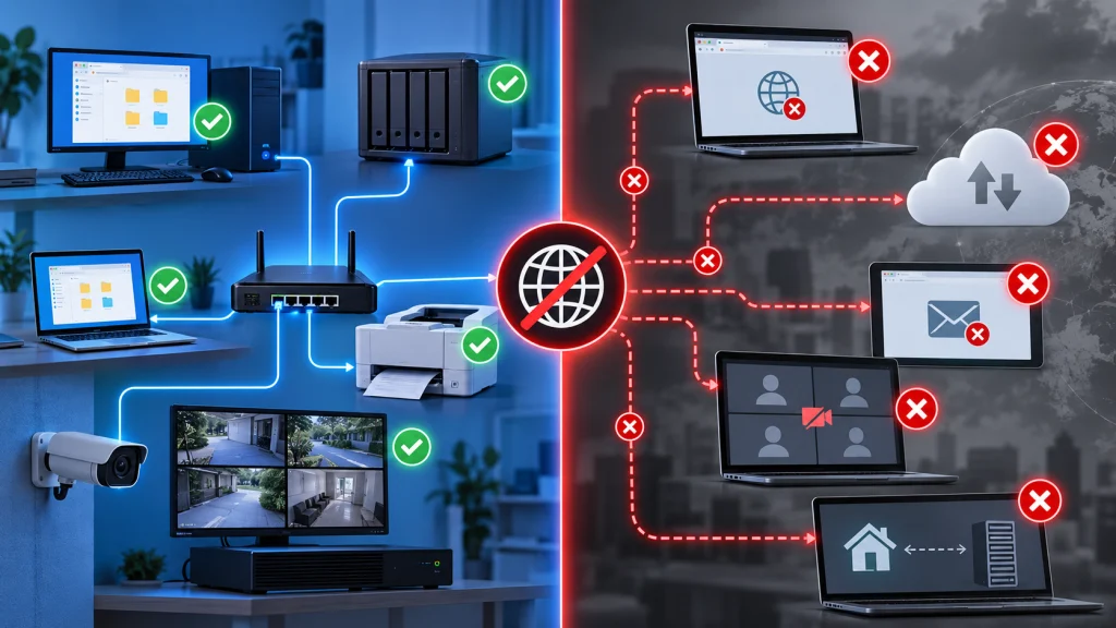Mất Internet thì mạng nội bộ có còn hoạt động không